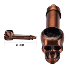 Champ High Metal Skull Pipe Gold + Bronze 2